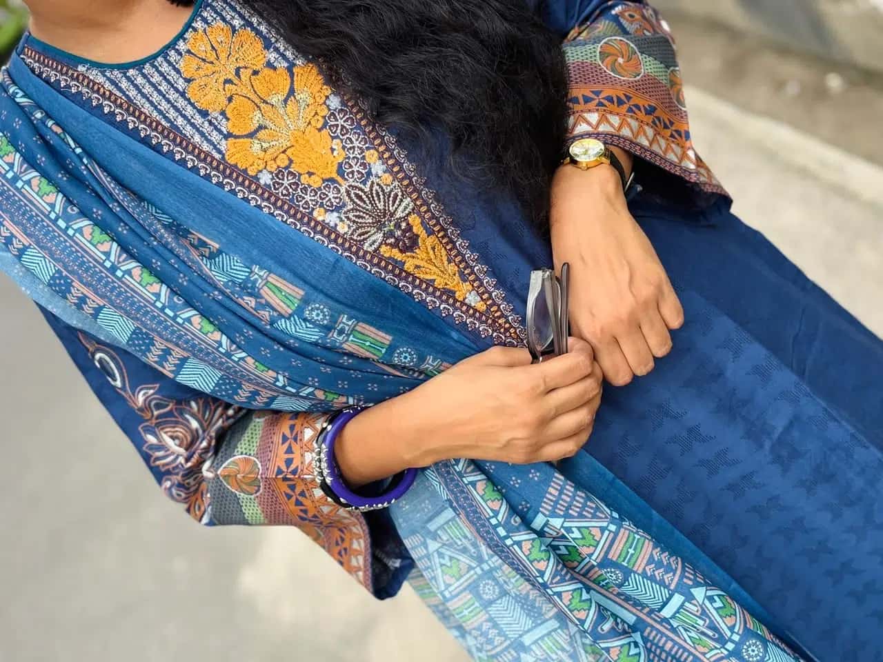 Aarong Inspired  Dark Blue