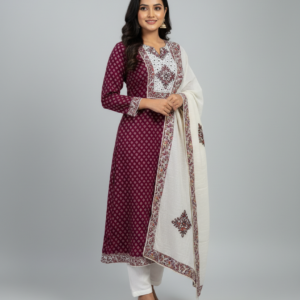 Embroidered Cotton Grace – Unstitched 3 Piece Set