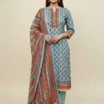 Unstitched Lawn Cotton 3-Piece Dress Set