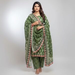 Unstitched Lawn Cotton 3-Piece Dress Set