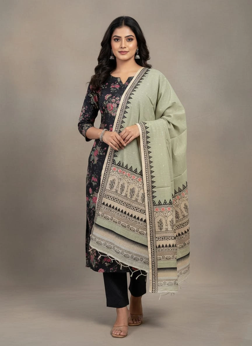 Coco Inspired Digital Print Unstitched Three Piece